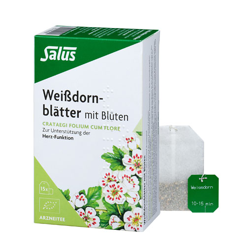 WEISSDORNBLÄTTER m. Blüten Arzneitee Bio Salus Fbtl* 15 St