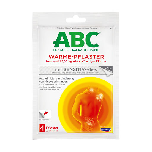 ABC Wärme-Pflaster sensitive Hansaplast med 10x14* 4 St
