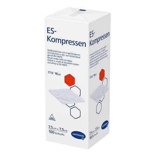 ES-KOMPRESSEN unsteril 7,5x7,5 cm 16fach 100 St