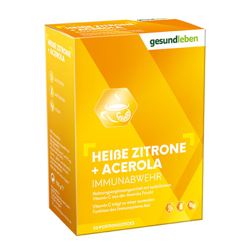 GESUND LEBEN heiße Zitrone+Acerola Pulver 20 St