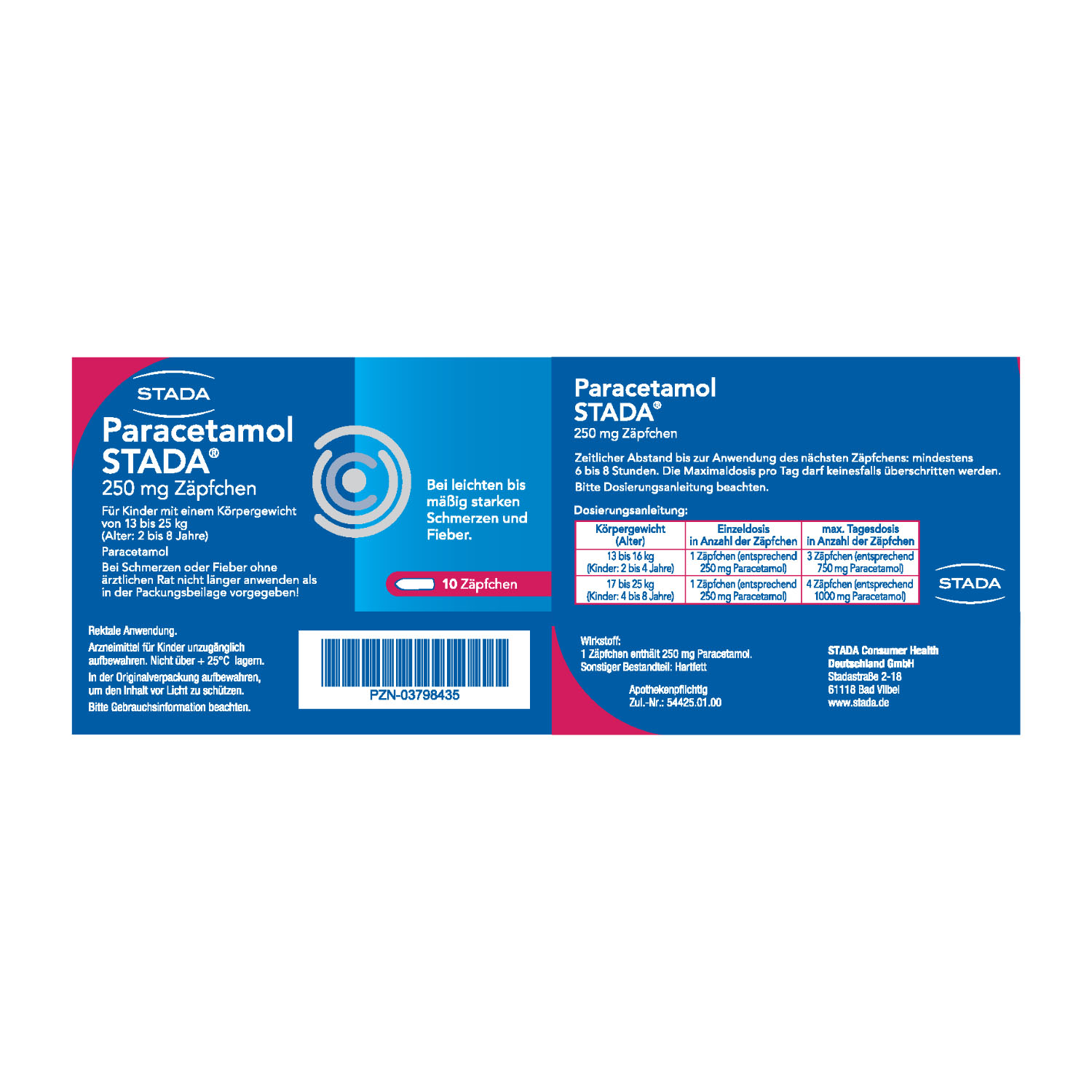 PARACETAMOL STADA 250 mg Zäpfchen