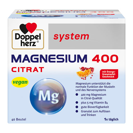 DOPPELHERZ Magnesium 400 Citrat system Granulat 40 St  
