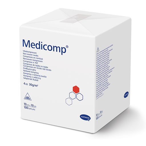 MEDICOMP Vlieskomp. unsteril 10x10 cm 100 St