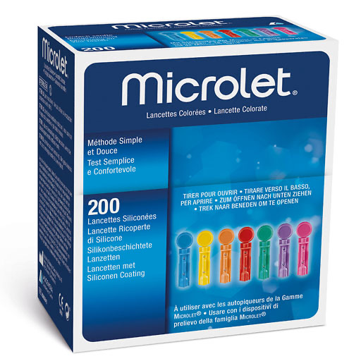 MICROLET Lanzetten farbig 200 St