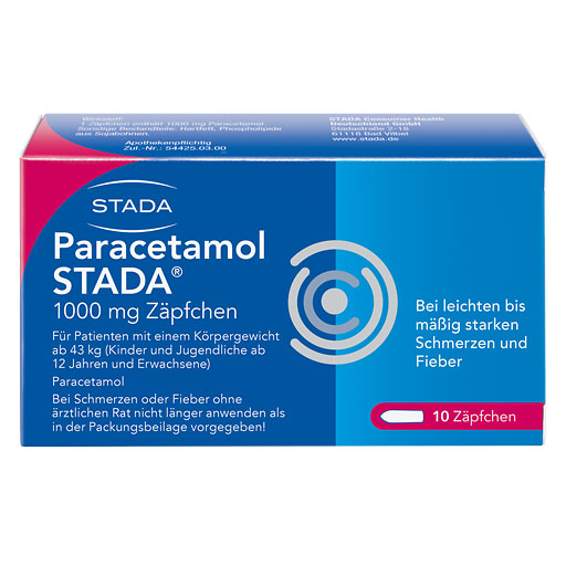 PARACETAMOL STADA 1000 mg Zäpfchen* 10 St