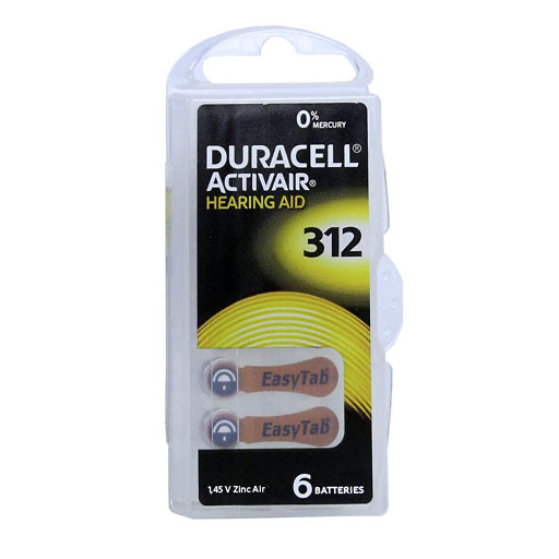 BATTERIEN f. Hörgeräte Duracell 312 6 St