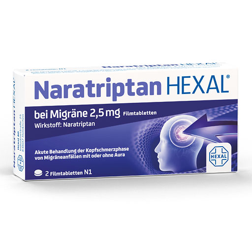 NARATRIPTAN HEXAL bei Migräne 2,5 mg Filmtabletten* 2 St