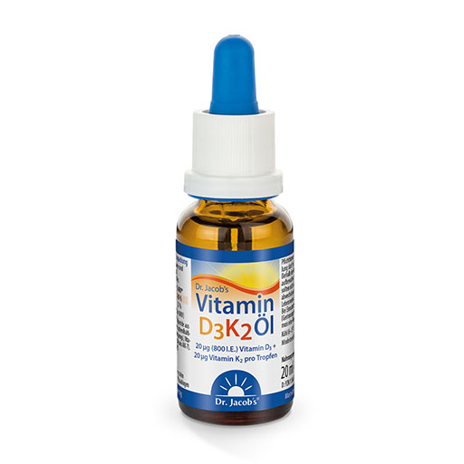 VITAMIN D3K2 Öl 800 I. E.+20 μg D3+K2 Dr. Jacob's 20 ml