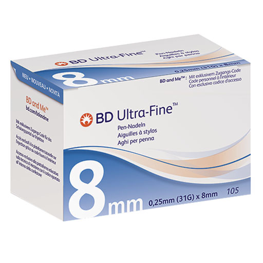 BD ULTRA-FINE Pen-Nadeln 8 mm 31 G 0,25 mm 105 St