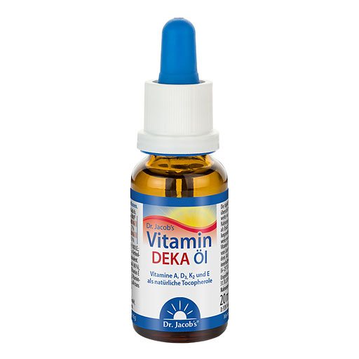 VITAMIN DEKA Öl D3+K2+A+E. Dr. Jacob's Tropf. z. Einn. 20 ml
