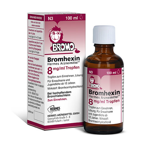BROMHEXIN Hermes Arzneimittel 8 mg/ml Tropfen* 100 ml