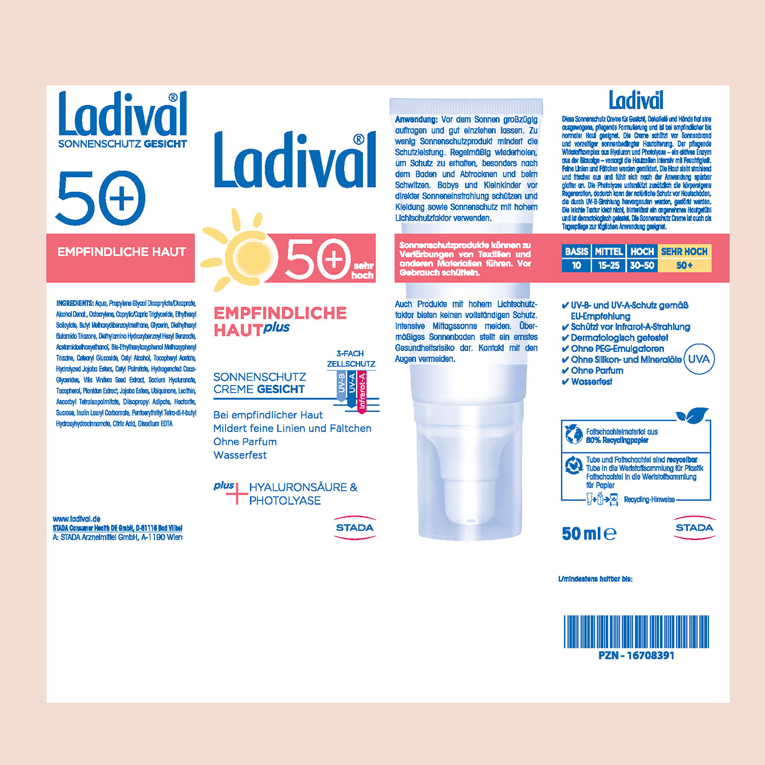 LADIVAL empfindliche Haut Plus LSF 50+ Creme