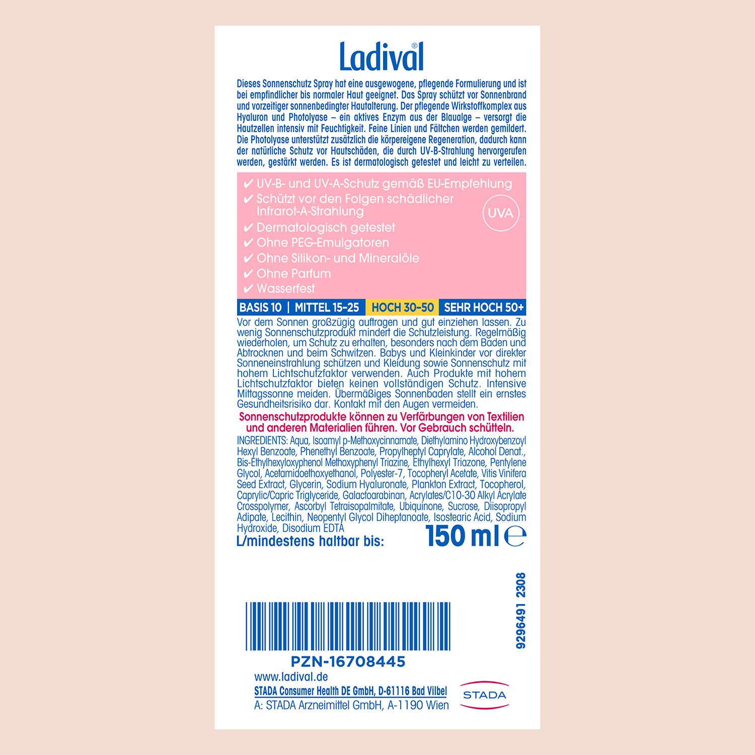 LADIVAL empfindliche Haut Plus LSF 30 Spray