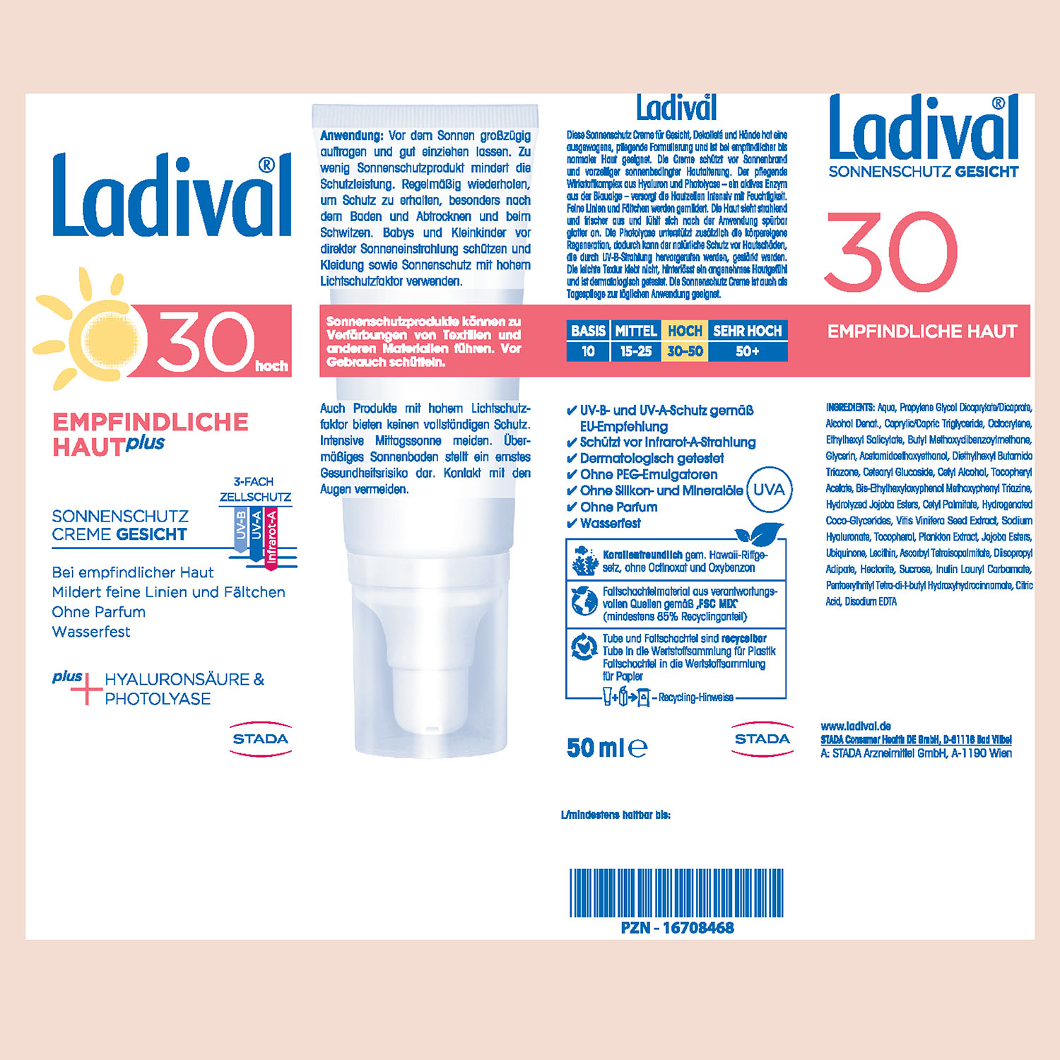 LADIVAL empfindliche Haut Plus LSF 30 Creme