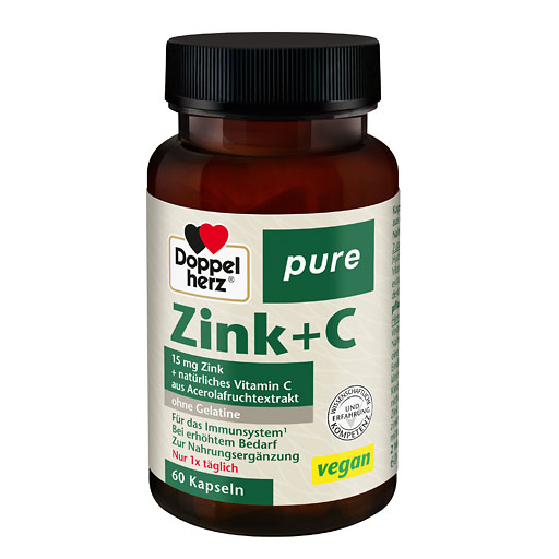 DOPPELHERZ Zink+C pure Kapseln 60 St  