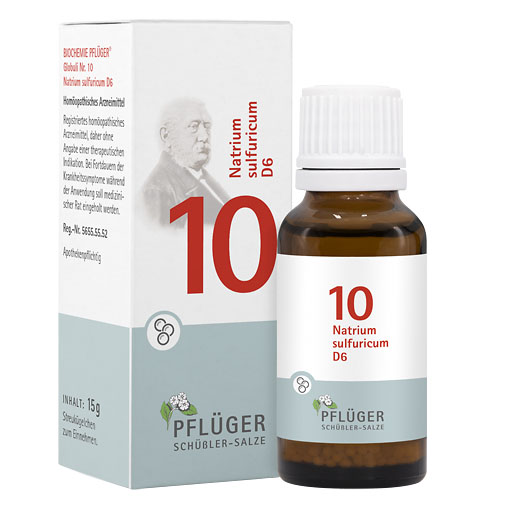 BIOCHEMIE Pflüger 10 Natrium sulfuricum D 6 Glob.* 15 g