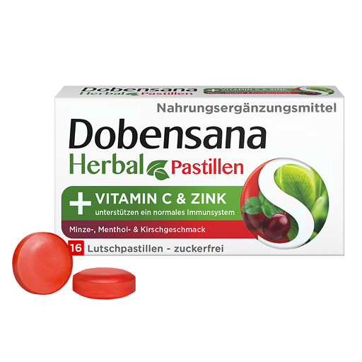 DOBENSANA Herbal Kirschgeschm. Vit. C & Zink Pastil. 16 St  