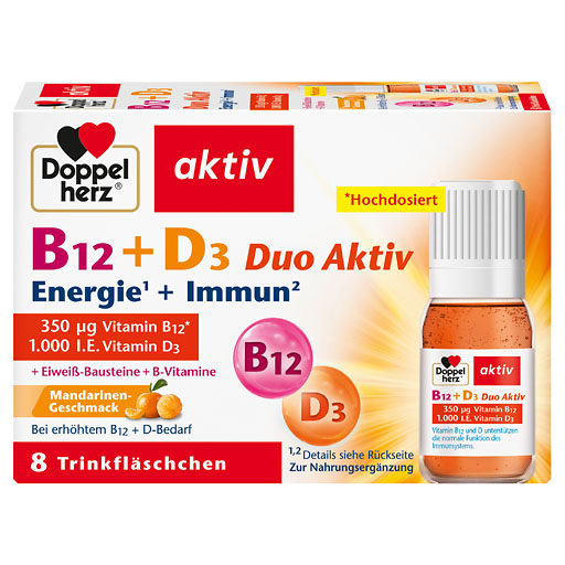 DOPPELHERZ B12+D3 Duo Aktiv Trinkampullen 8 St  