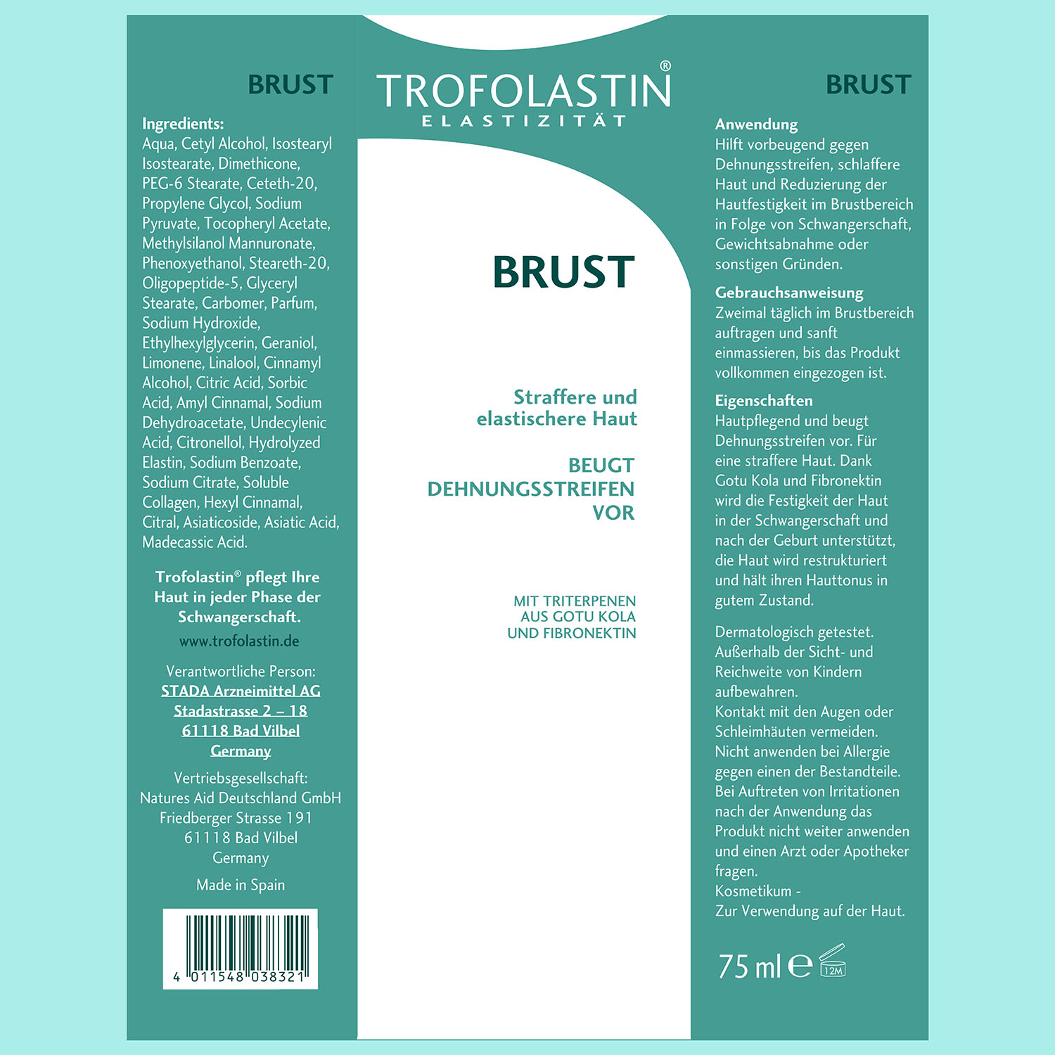 TROFOLASTIN Brust Creme beugt Dehnungstreifen vor