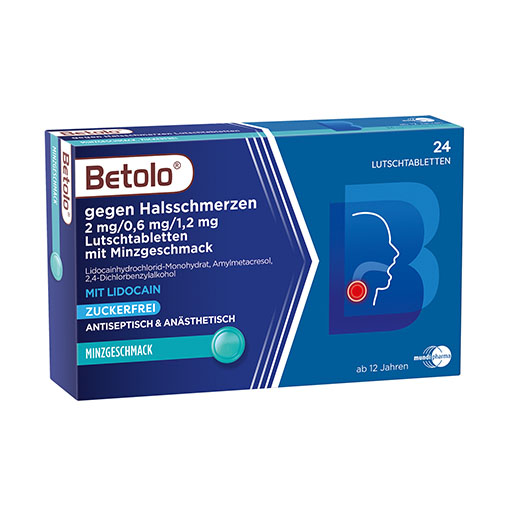BETOLO gegen Halsschm.2/0,6/1,2 mg Lut.-Tab. Minz* 24 St