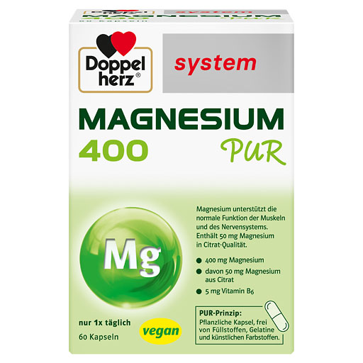 DOPPELHERZ Magnesium 400 Pur system Kapseln 60 St  