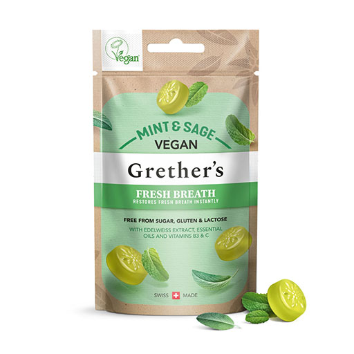 GRETHERS vegan Fresh Breath mint & sage Pastillen 45 g
