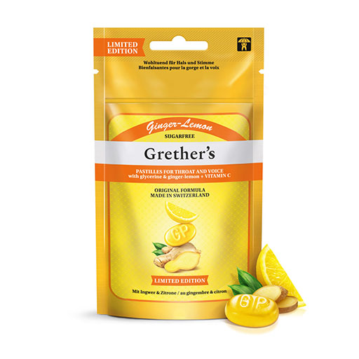 GRETHERS Ginger Lemon zuckerfrei Past. Beutel Ref. 75 g