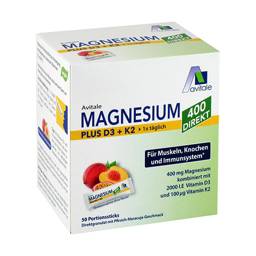 MAGNESIUM 400+D3+K2 direkt Pfir. Maracu. Gra. Sticks 50x2,5 g