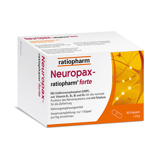 NEUROPAX-ratiopharm forte Kapseln für die Nervenregeneration mit B12 80 St  