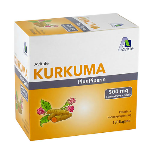 KURKUMA 500 mg+Piperin Kapseln 180 St